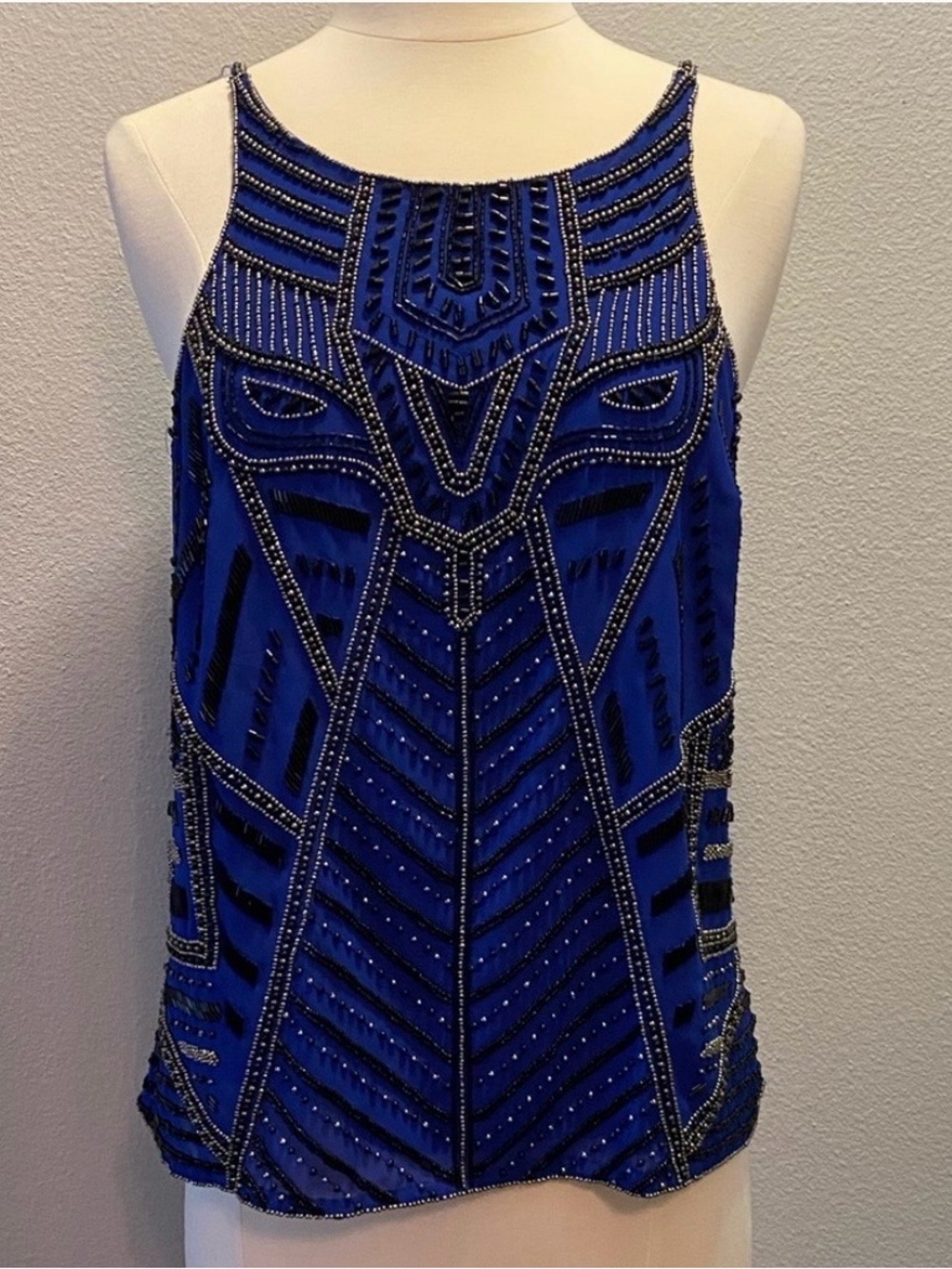 Parker Beaded Electric Blue Tank Top